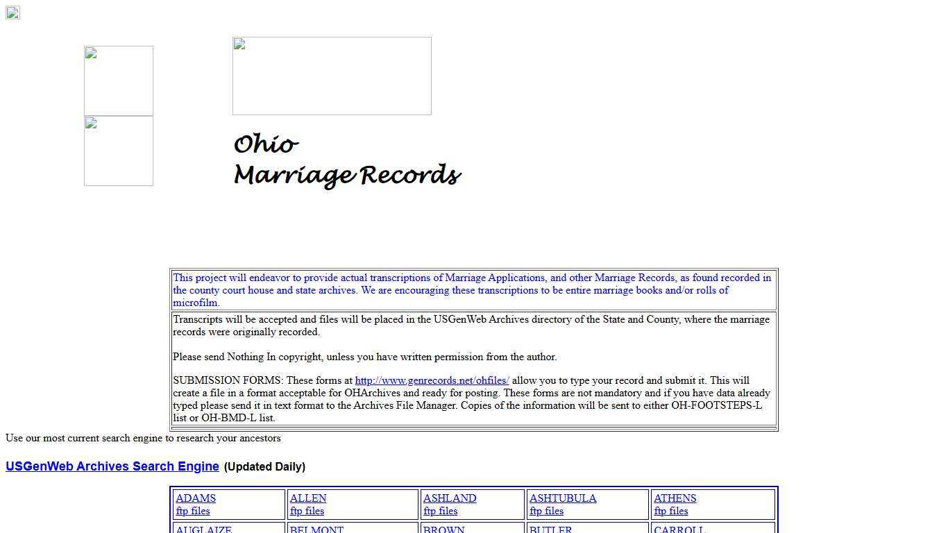 USGenWeb Archives Ohio Marriage records